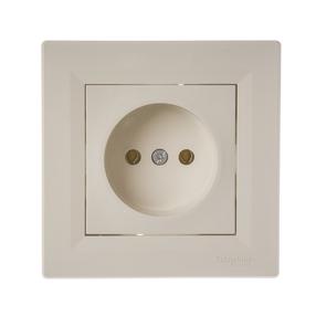 Kontaktligzda Schneider Electric Asfora EPH3000123, rozete bez zemējuma, IP20, gaiši brūna krās.