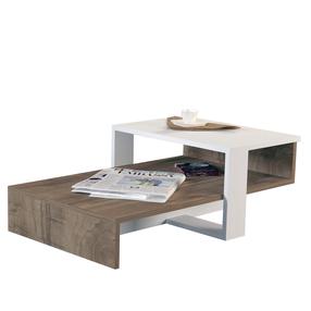 Kavos staliukas Kalune Design Chain, ruda sp./balta sp., 43.6 cm x 80 cm x 32.6 cm
