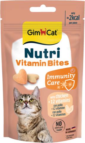 Kārumi kaķiem Gimcat Nutri Vitamin Bites, vistas gaļa, 0.04 kg