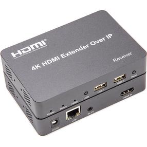 Ilgintuvas Extra Digital HDMI Cat5e/Cat6 Extender 4K@150m CA912957 HDMI in/3.5mm/RJ-45/USB female, 2 x USB female, pilka sp.