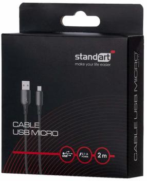 Vads Standart GT-XG110, Micro USB, 200 cm, melna krās.