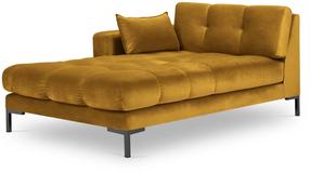 Sofa Micadoni Home Mamaia Velvet Chaise Longue, geltona sp., kairinė, 185 x 102 cm x 75 cm