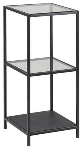 Pastatoma lentyna Home4you, juoda sp./pilka sp., 82.5 cm x 37 cm x 35 cm