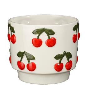 Puķu pods Mica CHERRY 1195380, keramika, Ø 15.5 cm, balta krās.