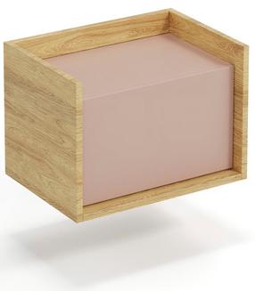 Pakabinama spintelė Mobius 1D, ąžuolo sp./rožinė sp., 41 cm x 50 cm x 36 cm