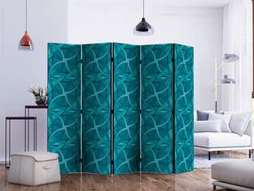 Širma Artgeist Geometric Turquoise II, įvairių spalvų, 225 cm x 172 cm