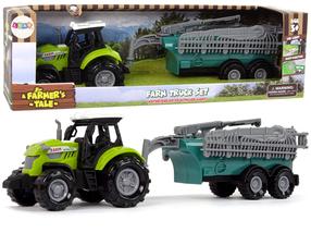 Mängutraktor Lean Toys A Farmers Tale 11108, must v./roheline v./hall v.