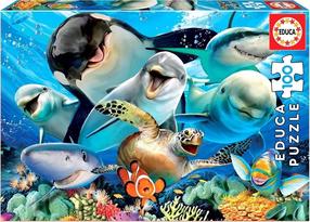 Dėlionė Educa Underwater Selfie, 28 cm x 40 cm, 100 vnt., įvairių spalvų