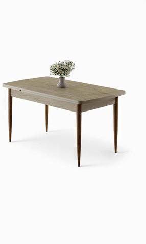 Valgomojo stalas išskleidžiamas Kalune Design Asfel, ruda sp./travertine sp., 130 - 174 cm x 77 cm x 78 cm
