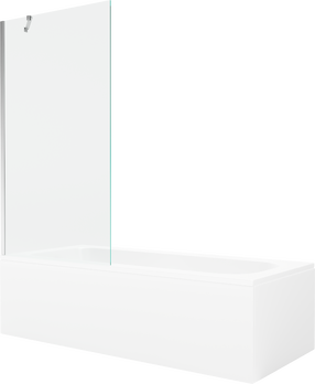 Ванна, со стеной со стенкой, свободно устанавливаемая Mexen Vega, 180 см x 80 см x 40 см, прямоугольный, белый цв./хромовый цв.