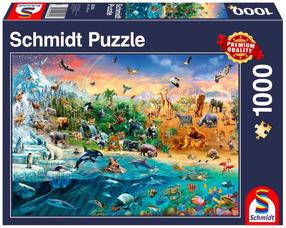 Puzle Schmidt Animal Kingdom 106985, 49.3 cm x 69.3 cm, 1000 gab., daudzkrāsaina