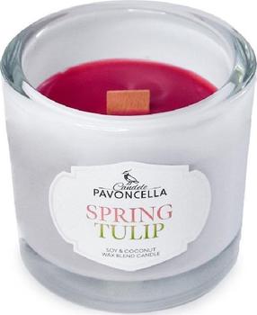 Свеча, ароматическая Pavoncella Spring Tulip, 50 час, 170 г, белый цв.