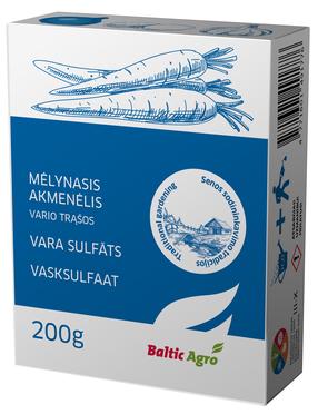 Trąšos, mėlynasis akmenėlis daržovėms, uoginiams augalams, gėlėms Baltic Agro Various sulphate, miltelinės, 0.2 kg
