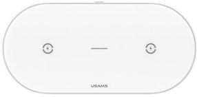 Juhtmevaba laadija Usams CD120JN01, Micro USB/Qi, valge v.