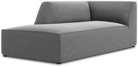 Sofa Micadoni Home Ruby Velvet Chaise Longue, pilka sp., kairinė, 181 x 93 cm x 69 cm