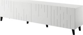 Televizoriaus spintelė Cama Meble Bari, balta sp./juoda sp., 200 cm x 42 cm x 52 cm