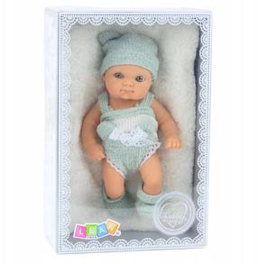 Lėlė - kūdikis Lean Toys, 18 cm, pilka sp.