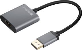 Adapteris Sandberg DisplayPort - HDMI 509-19 DisplayPort male, HDMI female, 0.2 m, pilka sp.