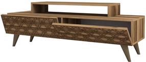 TV staliukas Kalune Design City, riešuto sp., 140 cm x 41.8 cm x 48.8 cm
