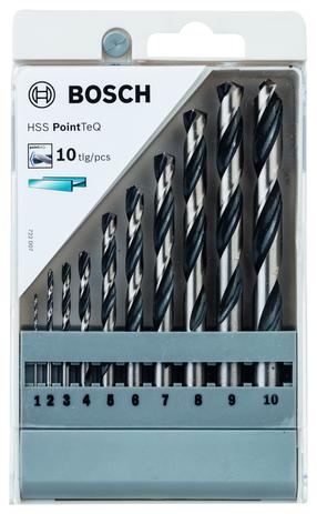 Комплект сверл Bosch, металл, hss-r, прямой, 10 мм x 13.3 см