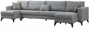 Kampinė sofa - lova Atelier Del Sofa Kristal, šviesiai pilka sp., 90 x 351 cm x 86 cm