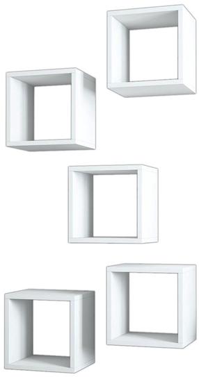 Sieninė lentyna Kalune Design Box 845HCT1611, balta sp., 30 cm x 24 cm x 30 cm