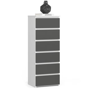 Komoda Akord Furniture Factory CL6, grafito, 35 cm x 40 cm x 109 cm