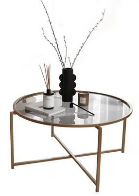 Kavos staliukas Kalune Design Gold Sun, aukso sp., 83 cm x 83 cm x 40 cm