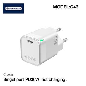 Reisilaadija Jellico C43 Mini PD 30W QC 3.0, 1 x USB Type C, valge v., 30 W