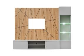 Sekcija ASM Xari G, pelēka krās./artisan oak krās., 200 cm x 35 cm x 148 cm
