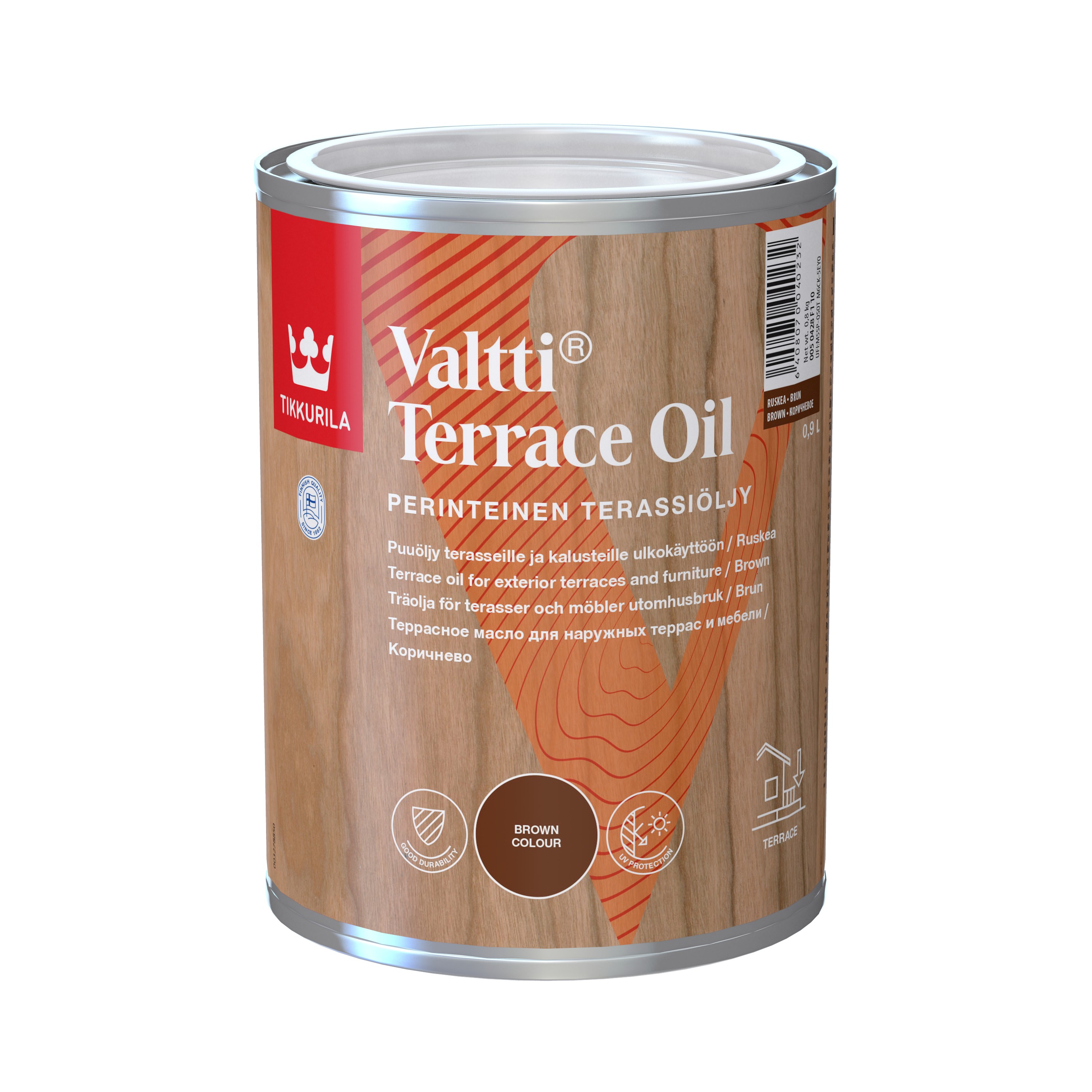 Puiduõli Tikkurila Valtti Terrace Oil, pruun v., 0.9 l