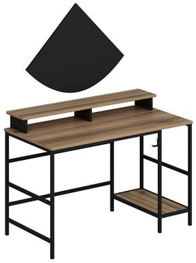 Kompiuterio stalas Kalune Design Greta 506MNR3343, 120 cm x 60 cm, 74 cm, ruda sp./juoda sp.