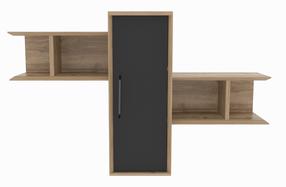 Sieninė lentyna Kalune Design Olida, ruda sp./juoda sp., 51.8 cm x 118.6 cm x 35 cm