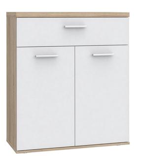 Komoda Forte Winnie WNK431-C804, ąžuolo sp./balta sp., 93 cm x 80 cm x 35 cm
