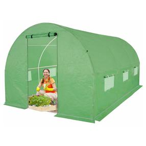 Arkveida siltumnīca ar ventilācijas atverēm, politelēns, 4.5 x 2 m, zaļa krās.