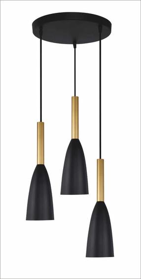 Светильник навесной Light Prestige Solin LP-181/3P BK/GD, E27, 3 x 60 Вт, черный цв. / черный цв.