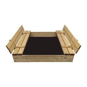 Smėlio dėžė 4IQ Bonus Orbis, 120 x 120 cm, su dangčiu, ruda sp., 21 kg