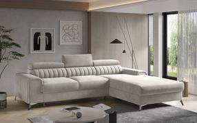 Kampinė sofa Grayson Sola 18, šviesiai ruda sp., dešininė, 205 x 275 cm x 98 cm