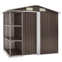 Sodo sandėliukas VLX Iron, 130 cm x 205 cm x 183 cm, ruda sp.