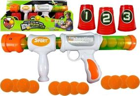 Rotaļu ierocis, ar piederumiem Lean Toys Aerodynamic, 36 cm Balta krās./Oranža krās.