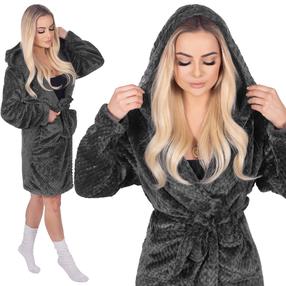 Chalatas Springos HA7363, tamsiai pilka, S/M