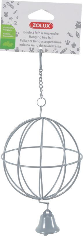  Siena turētājs grauzēju būriem Zolux Hanging Ball, 10 cm x 10 cm, pelēka krās.