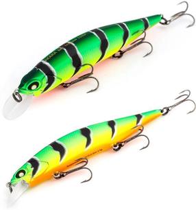 Vobleris Akara Best Minnow 110SP A107, 11 cm, 17 g, melna krās./dzeltena krās./zaļa krās.