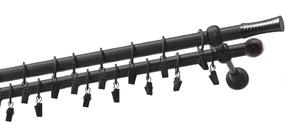 Karnīzes komplekts Olimp Walec, 150 cm, Ø 19 mm, melna krās.