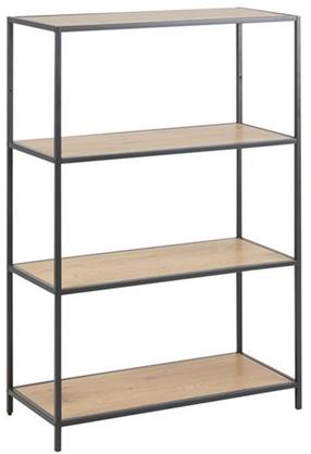 Напольная полка Home4you Seaford, дубовый цв./черный цв., 114 см x 35 см x 77 см
