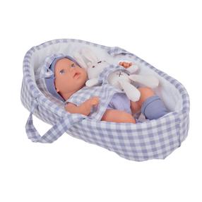 Кукла - новорожденная с аксессуарами Lovely ZA5007, 32 см, серый цв.