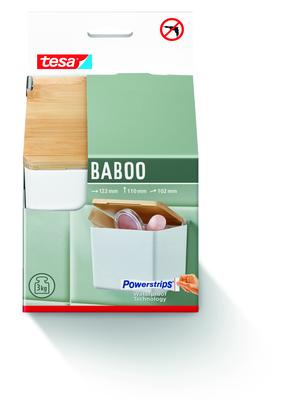 Kaste Tesa BABOO 40521-00000-00, balts krās., 10.2 cm x 11 cm x 12.2 cm