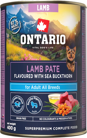Šlapias šunų maistas Ontario Adult Pate, ėriena, 0.4 kg