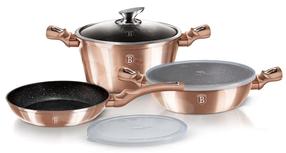 Puodų ir keptuvių rinkinys, su priedais Berlinger Haus Rose Gold BH-7047