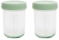Dėžutė maistui Badabulle, 220 ml, 0 mėn., 7 cm, stiklas, skaidri sp./žalia sp.